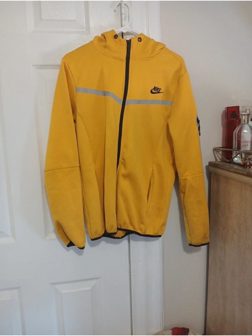 Nike Sportswear Tech Fleece Full Zip Hoodie Mens S Yellow Casual CU4489-700